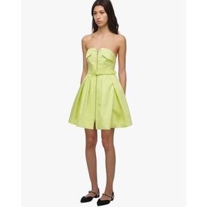 Self-Portrait Light Green Strapless Mini Dress